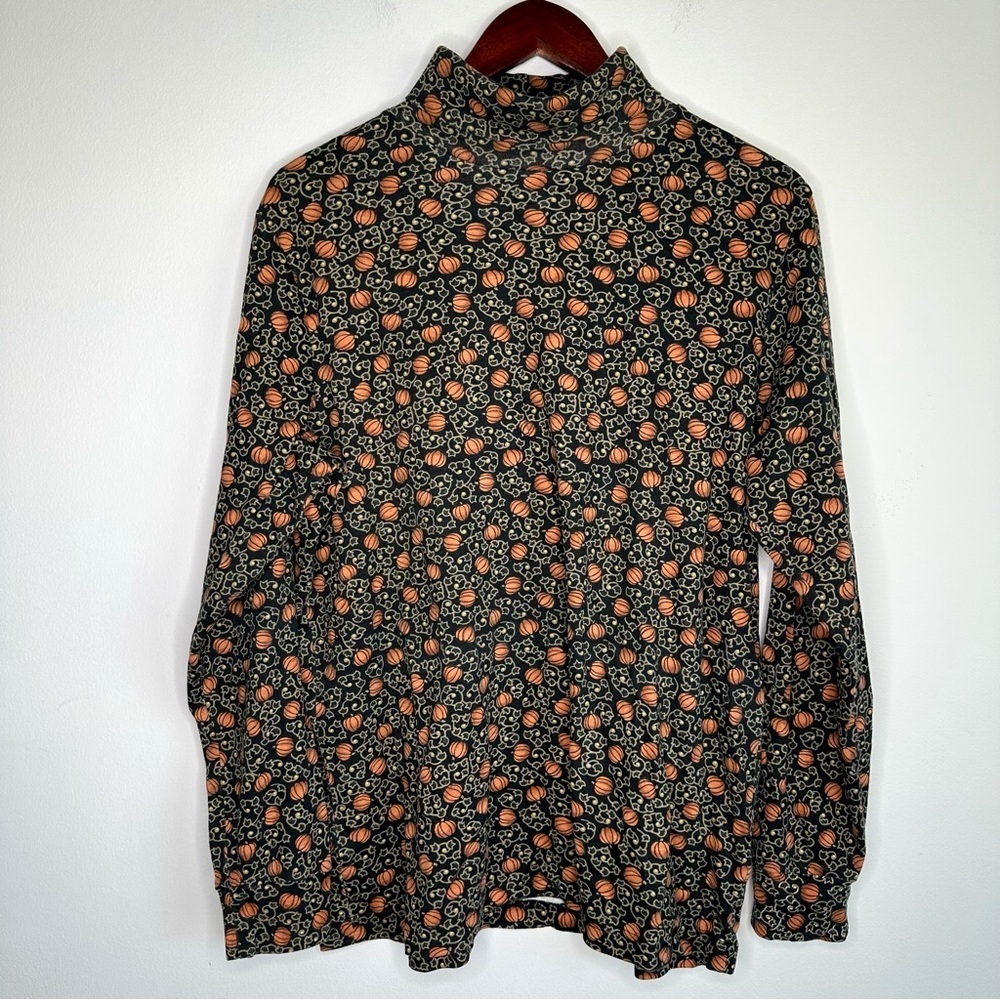 Vintage Corner Stone Pumpkin Turtleneck Shirt Size Large